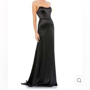 Mac Duggal Black Crystal Strap Gown
